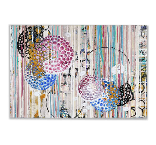 Stem Number 20 | Oil And Acrylic Painting in Paintings by Kari Souders. Item made of wood with canvas works with boho & contemporary style