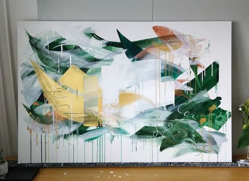 A little party never killed nobody (SOLD) | Oil And Acrylic Painting in Paintings by Lotta Sirén. Item composed of canvas