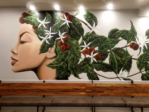 Coffee Goddess | Murals by Susan Respinger | ONE60 CAFE in Perth. Item composed of synthetic