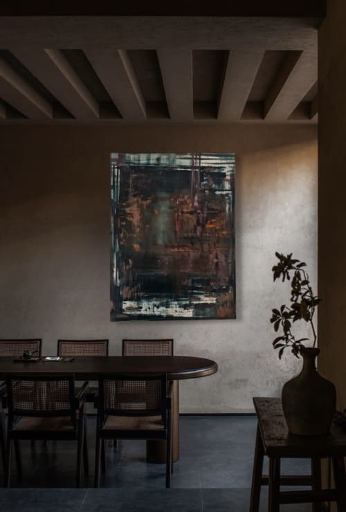 "uncharted territory" (sold) | Mixed Media by VISCERAL HOME STUDIO. Item composed of canvas compatible with boho and minimalism style