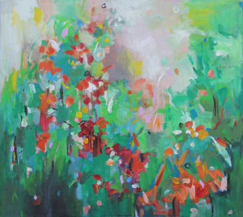Summer Flowers | Oil And Acrylic Painting in Paintings by Art by Geesien Postema. Item made of canvas & synthetic