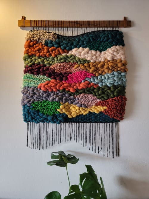 Woven Wall Art "Meadow" | Tapestry in Wall Hangings by MossHound Designs by Nicole Hemmerly. Item composed of wool compatible with boho and mid century modern style