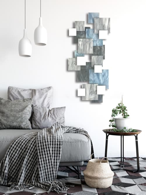 "Glacial" TTS Glass and Metal Wall Art Sculpture | Wall Sculpture in Wall Hangings by Karo Studios. Item composed of metal and glass