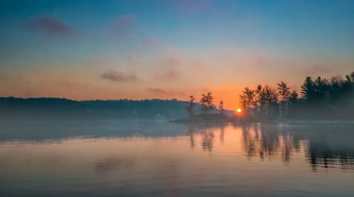 Bob's Lake Sunrise | Photography by Judy Reinford. Item composed of paper
