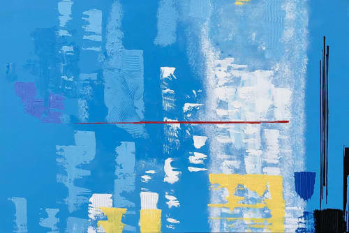 Blue universe | Oil And Acrylic Painting in Paintings by Hugo Auler Jr. Art. Item composed of synthetic