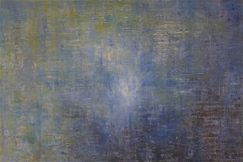 Blue Haze | Oil And Acrylic Painting in Paintings by Jill Krutick | Jill Krutick Fine Art in Mamaroneck. Item made of canvas