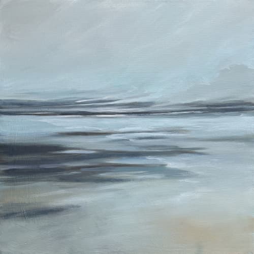 Gentle Reflections - Modern Coastal Art | Oil And Acrylic Painting in Paintings by Filomena Booth Fine Art. Item made of canvas compatible with coastal style