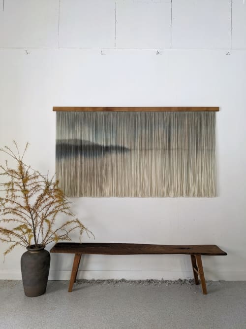 Sea Fog | Tapestry in Wall Hangings by Kat | Home Studio. Item composed of wool and fiber in minimalism or mid century modern style