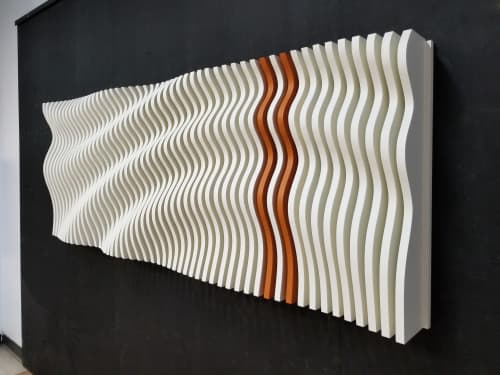 Abstract Wave | Wall Sculpture in Wall Hangings by ZDS. Item composed of wool in minimalism or contemporary style