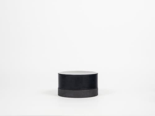 Congiunzioni - cilindro | Decorative Box in Decorative Objects by gumdesign. Item composed of stone & leather compatible with modern style