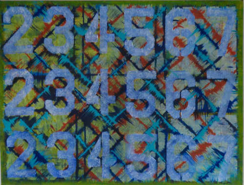 Numbers Come And Go | Oil And Acrylic Painting in Paintings by Chris Baumgartner-artist. Item composed of canvas