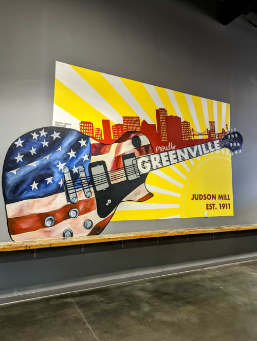 Cowboy Up | Murals by Christine Crawford | Christine Creates | Cowboy Up Greenville in Greenville. Item made of synthetic