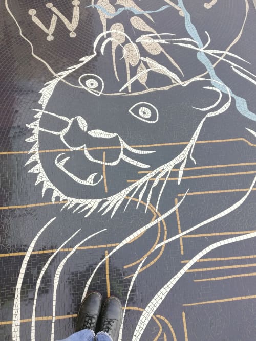 Tollgate Floor Mosaic Inlays | Public Mosaics by Paul Siggins - The Mosaic Studio | Tollgate Centre Shopping Park in Colchester. Item made of ceramic