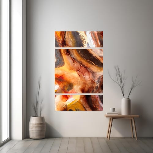 'Hot Lava' | Paintings by Christina Twomey Art + Design. Item made of birch wood compatible with minimalism and contemporary style