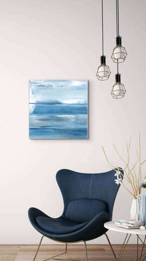 20x20 | Coastal Series | Oil on Canvas | Oil And Acrylic Painting in Paintings by Studio M.E.. Item made of canvas works with contemporary & coastal style