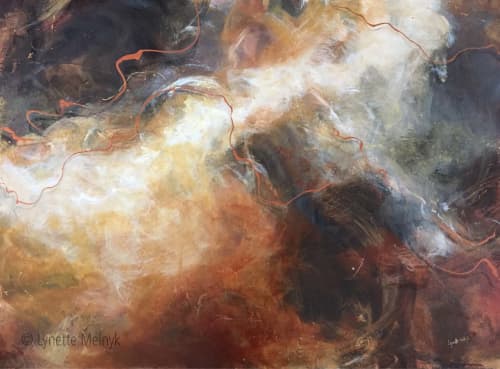 Things I Could Tell You - rich neutral colors abstract art | Oil And Acrylic Painting in Paintings by Lynette Melnyk. Item made of canvas