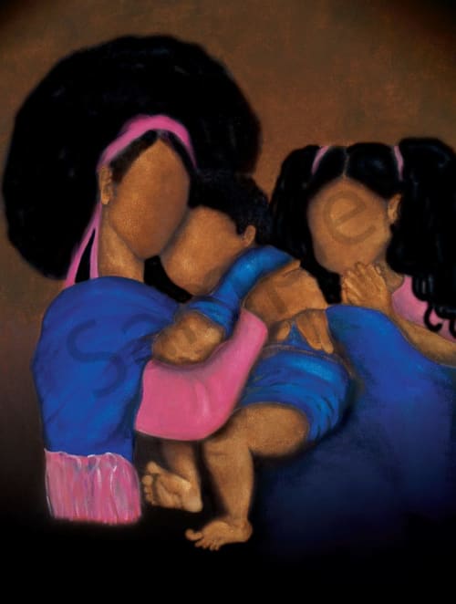 Mama's Love II - Jack & Jill Edition | Prints by LaShonda Scott Robinson. Item made of wood with canvas works with contemporary & traditional style