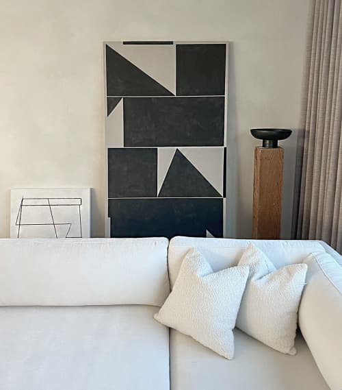 "Vector Point No. 1" - Modern Geometric Painting | Oil And Acrylic Painting in Paintings by ART + ALCHEMY By Nicolette Atelier. Item made of canvas works with minimalism & mid century modern style