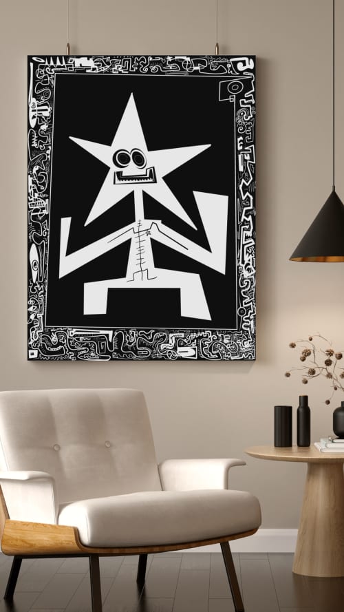 BLACKblanc #9 Metal Print | Prints by ​Bijan Machen. Item made of metal compatible with boho and mid century modern style