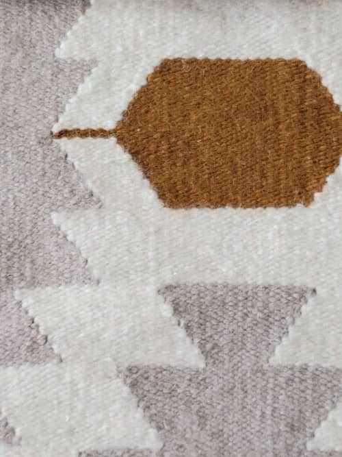 Taupe Diamonds Handwoven Kilim Rug | Runner Rug in Rugs by Mumo Toronto. Item composed of fabric