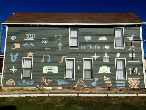 Indy Glyphs | Street Murals by Max Kauffman. Item made of synthetic