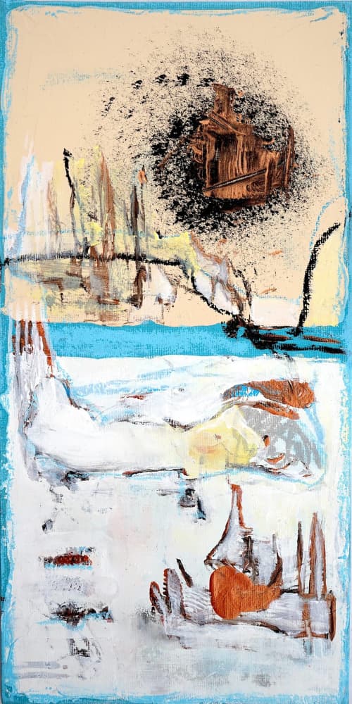 Autumn Moon - Tokyo Echoes Painting | Oil And Acrylic Painting in Paintings by Jacob von Sternberg Large Abstracts. Item composed of canvas & synthetic