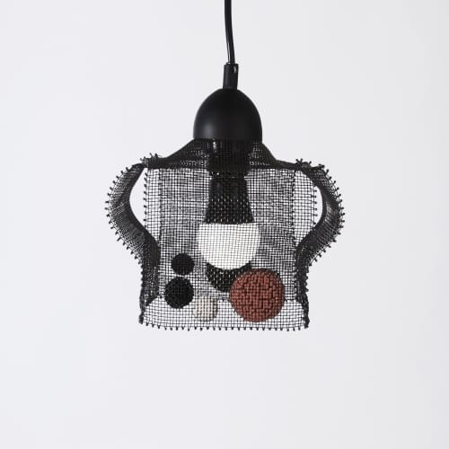"DiademI" Steel Wire Mesh Pendant Light | Pendants by Anne Lindsay. Item composed of steel in contemporary or eclectic & maximalism style