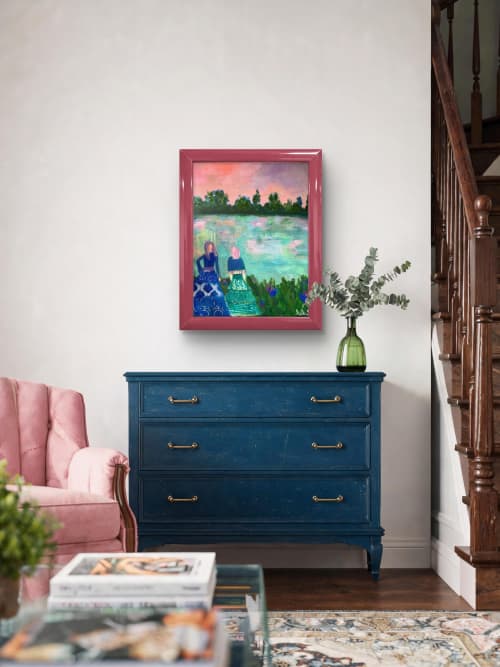 Evening Keeps Us | Mixed Media by Lulu Schwall Atelier. Item made of canvas works with traditional style