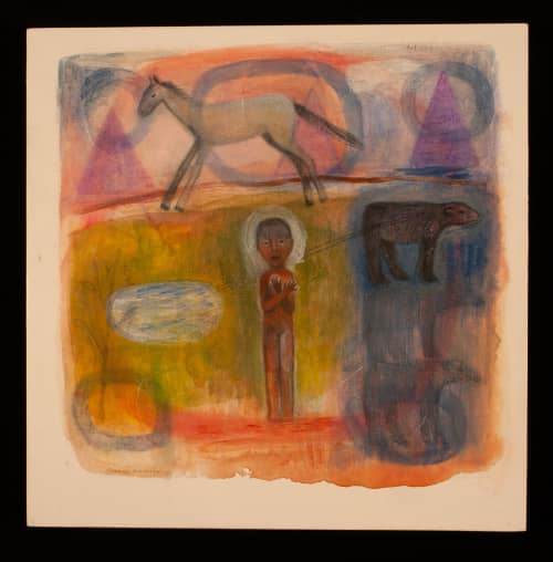 Talisman | Oil And Acrylic Painting in Paintings by Joanne Hammer. Item composed of paper and synthetic