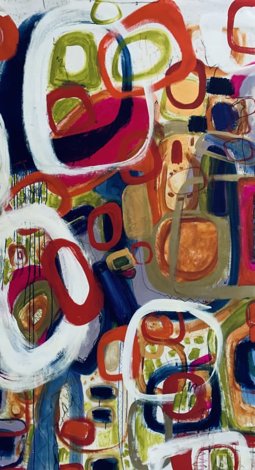 Connect The Dots | Oil And Acrylic Painting in Paintings by Darlene Watson Abstract Artist. Item made of canvas with synthetic