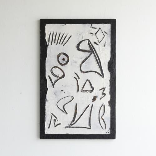 LA SCRITTA SUR MURO NERO II | Oil And Acrylic Painting in Paintings by Kim Fonder. Item made of paper with synthetic