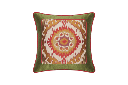 Applique Detailed Ethnic Silk Pillow | Cushion in Pillows by ALPAQ STUDIO. Item composed of fabric in minimalism or contemporary style