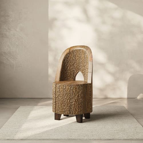 Bondi Hand Carved Chair | Accent Chair in Chairs by Pfeifer Studio. Item composed of wood in contemporary or country & farmhouse style