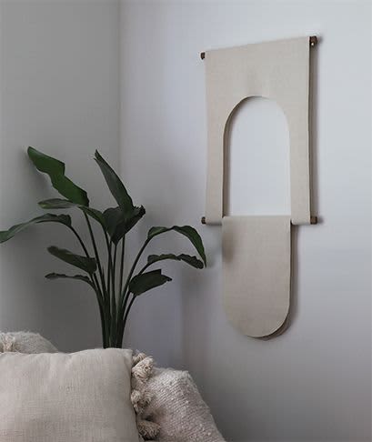 Wool + Oak Graphic Wall Hanging | Tapestry in Wall Hangings by Terra Firma Shoppe. Item compatible with boho and minimalism style