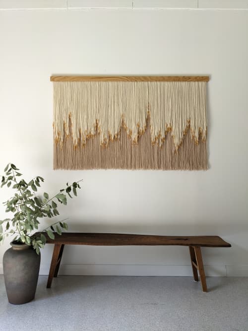 New Classic - Beige | Macrame Wall Hanging in Wall Hangings by Kat | Home Studio. Item made of canvas with fiber works with minimalism & industrial style