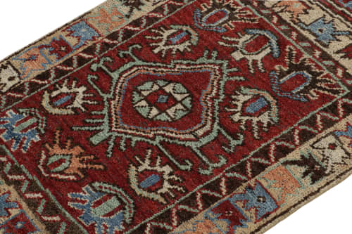 Rug & Kilim’s Antique Tribal rug in Red, Blue, Green & Black | Area Rug in Rugs by Rug and Kilim