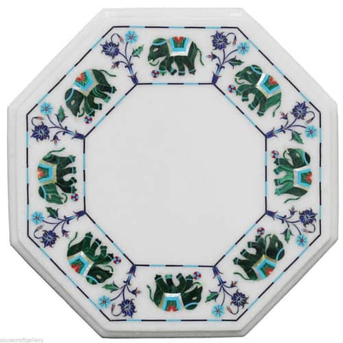 white marble table, coffee table, end table, tabletop | Tables by Innovative Home Decors. Item composed of marble in country & farmhouse or art deco style