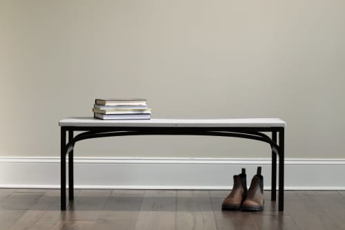 Brooks Glacier Concrete and Steel Bench | Benches & Ottomans by Alicia Dietz Studios. Item composed of steel and cement