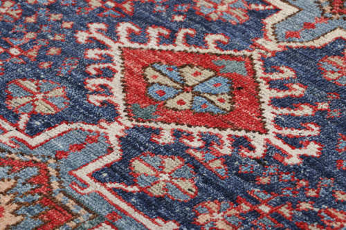 Rug & Kilim’s Tribal Rug in Blue and Red with Primitivist | Area Rug in Rugs by Rug and Kilim