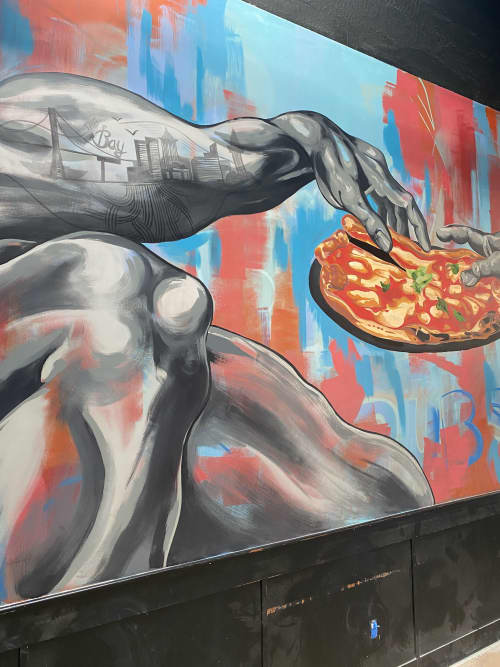 Pizzeria Mercato Mural | Murals by Elliot | Public Market Emeryville in Emeryville