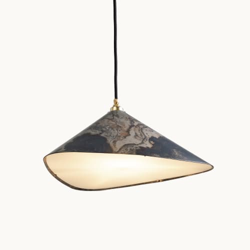 Emily II Pendant Light Oxid | Pendants by MOSS Objects. Item composed of oak wood and steel in contemporary or modern style