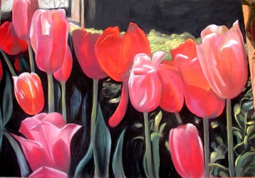 TULIPS | Oil And Acrylic Painting in Paintings by Suzanne Jack | Scott & Cain, Attorneys at Law in Knoxville. Item composed of canvas & synthetic