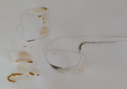 Lost my Tea | Drawings by Cumin Studio. Item composed of canvas & paper compatible with minimalism and contemporary style