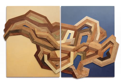 Wall Art - I don't want to stop | I don't want to continue | Wall Sculpture in Wall Hangings by Alexandra Cicorschi | The TINT Gallery in San Francisco. Item made of wood