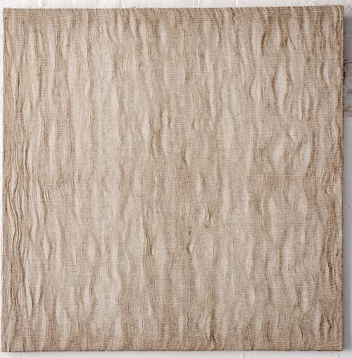 She flowed with the seasons | Tapestry in Wall Hangings by Saskia Saunders | The Old Fire Station Gallery in Henley-on-Thames. Item composed of cotton and fiber in minimalism or contemporary style