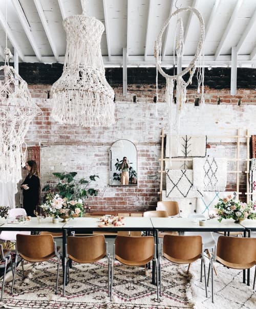 Macrame Installation at Light Lab | Macrame Wall Hanging in Wall Hangings by Modern Macramé by Emily Katz. Item made of cotton with fiber
