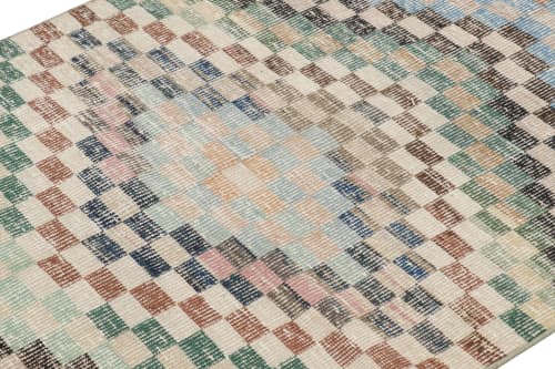 Vintage Zeki Müren Rug in Polychromatic Geometric Patterns | Area Rug in Rugs by Rug and Kilim