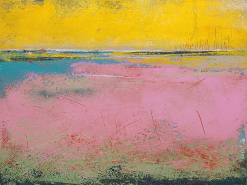 Flamingo Coast | Prints in Paintings by Victoria Primicias. Item made of canvas compatible with minimalism and contemporary style