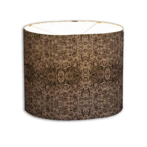 Sepia Roses custom Lampshade | Table Lamp in Lamps by Ri Anderson. Item composed of linen & aluminum