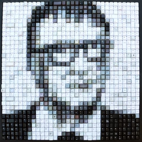 Kilobyte - Bill Gates | Mixed Media by Erik Jensen Art. Item made of synthetic works with minimalism & mid century modern style